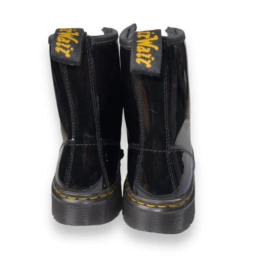 Dr. Martens Zavala Patent‎ Leather Combat Boots Black Women's 5